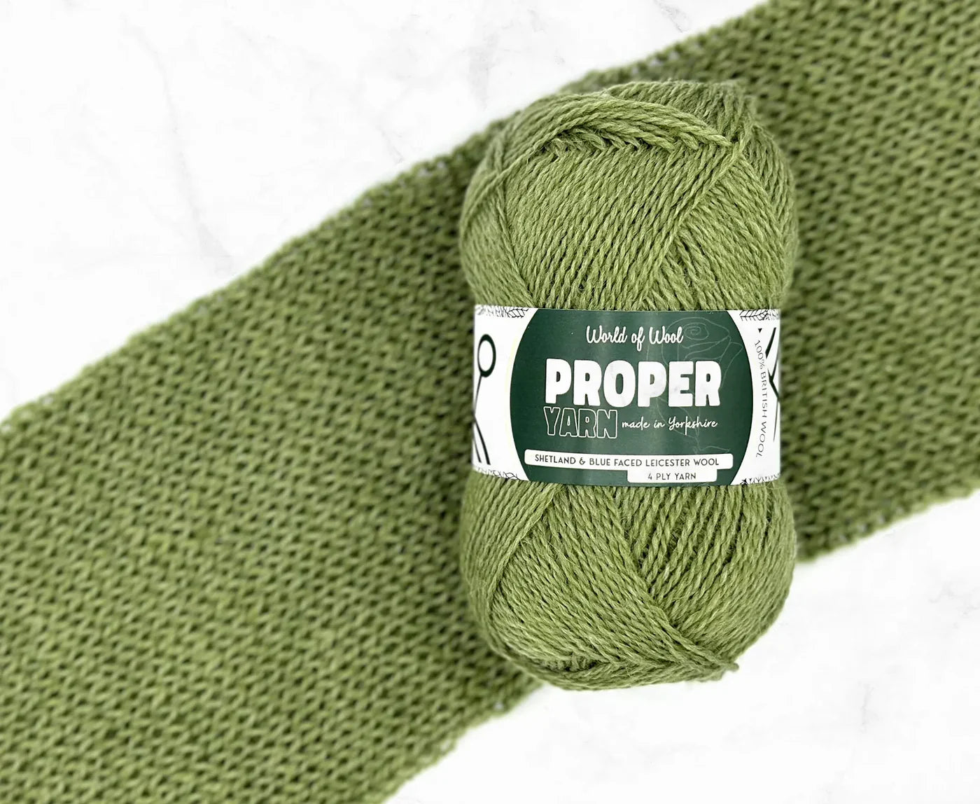World of Wool - Ginnel Green Proper 4 Ply Yarn - 50g