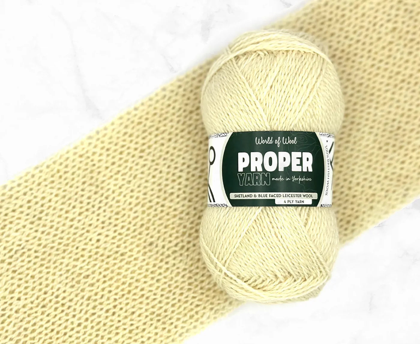 World of Wool - Jiggered White Proper 4 Ply Yarn - 50g