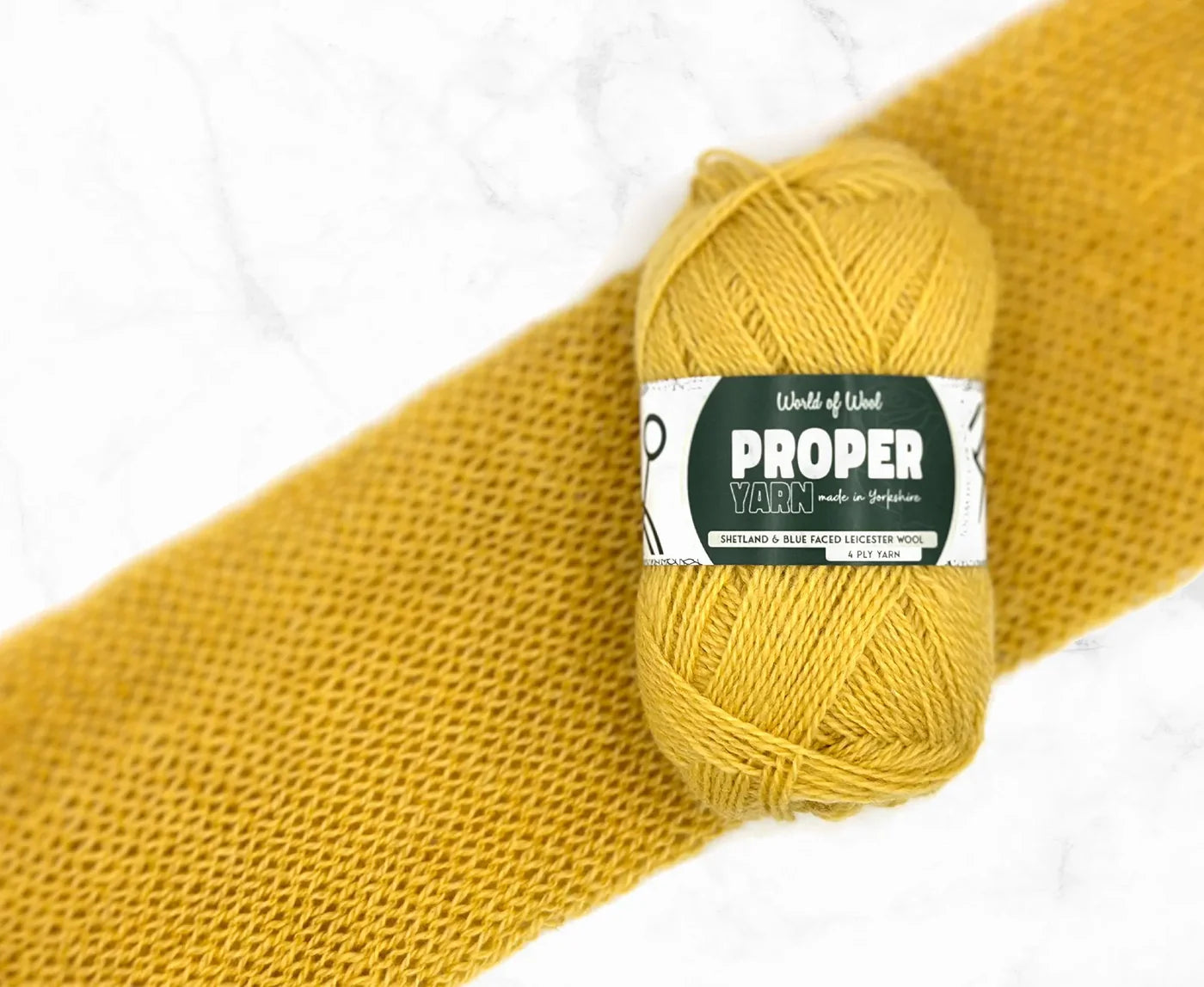 World of Wool - Cocker Yellow Proper 4 Ply Yarn - 50g
