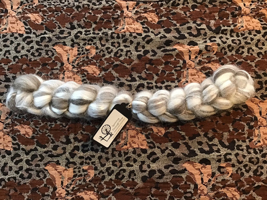 Spinning Through Time - Marshmallow Tiffin - 50% Blue Faced Leicester 25% Shetland 25% Polwarth (with a dash of silk) - 50g