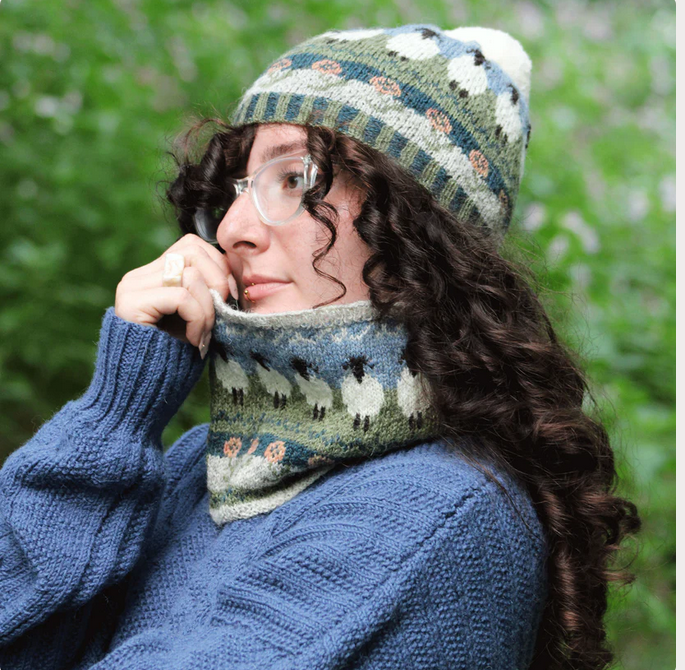 Lonk Hat and Snood Pattern - Baa Ram Ewe