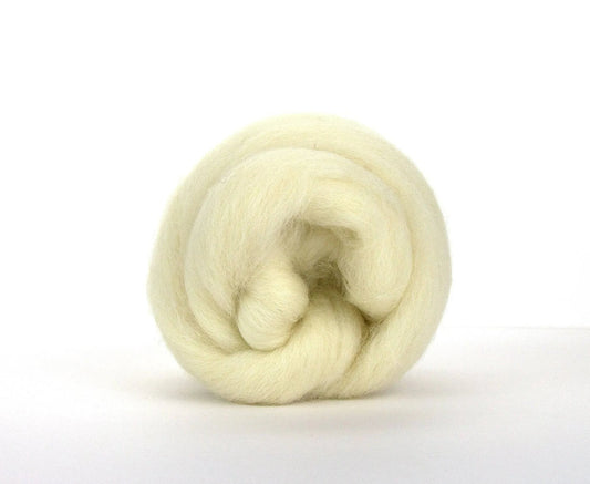 Top for spinning - White Cheviot wool - 50g