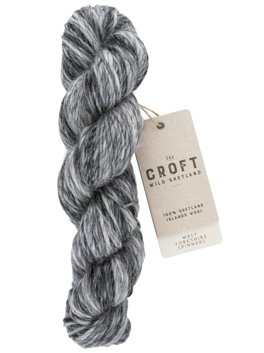 West Yorkshire Spinners - The Croft Wild Shetland Aran Roving Yarn - Stormy Skies - 100g