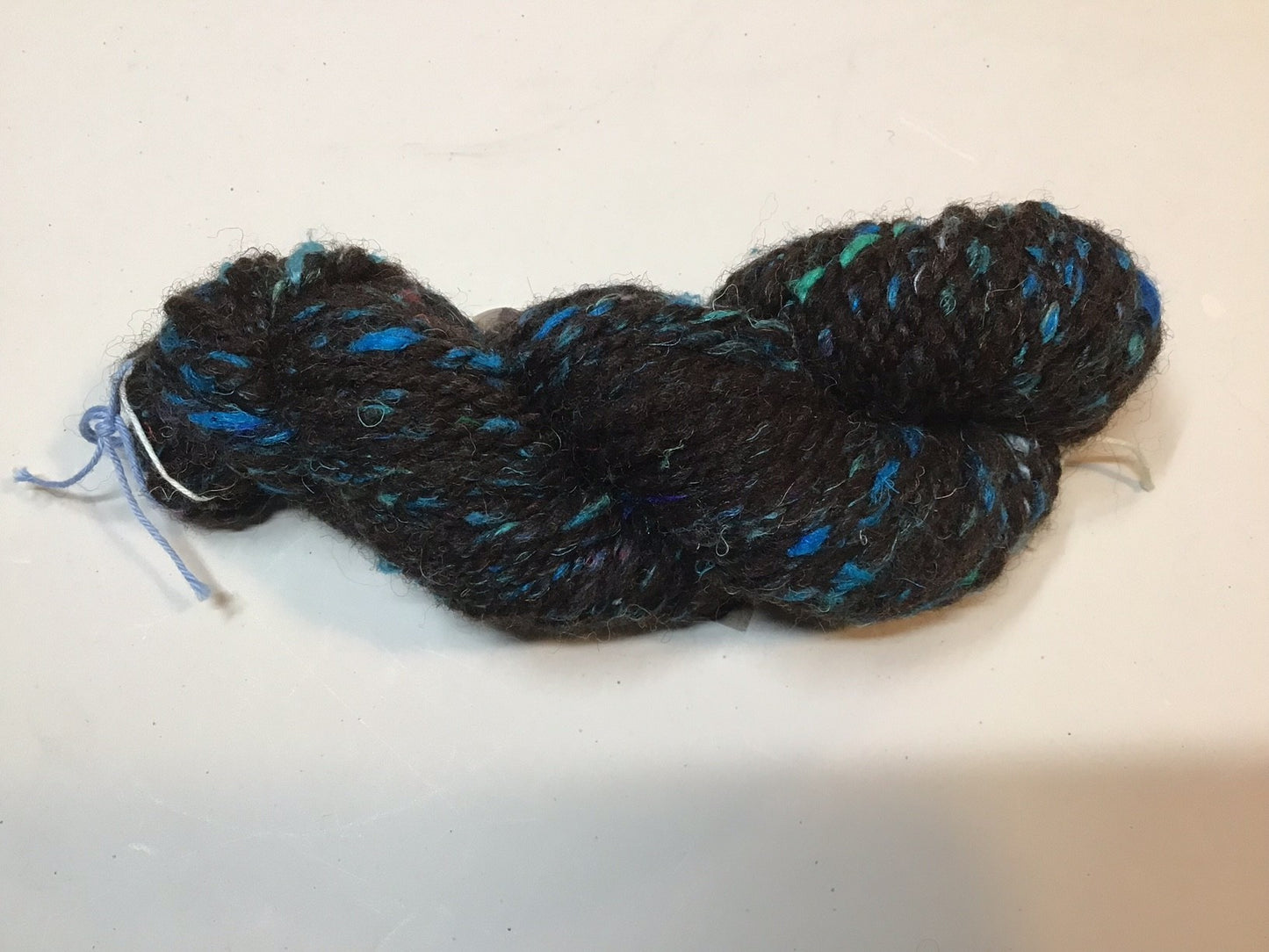 Auspicious Stitch - Earth Tide - Black Welsh Mountain and sari silk - 50g
