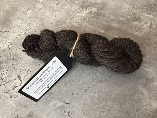 Spinning Through Time - Dark Brown Shetland - 100% natural Shetland wool - 60g