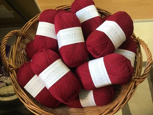 West Yorkshire Spinners - Illustrious DK Yarn - 70% Falkland Wool 30% British Alpaca - Claret - 100g