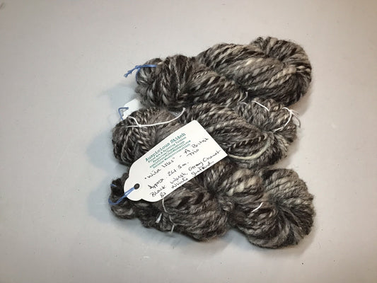 Auspicious Stitch - Wild Isles Handspun - Black Welsh Mountain, grey Cheviot and white Shetland wools