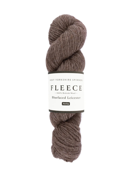 Fleece Bluefaced Leicester Aran Roving Yarn - Brown